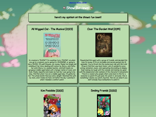 reviewcorner/shows/shows screenshot
