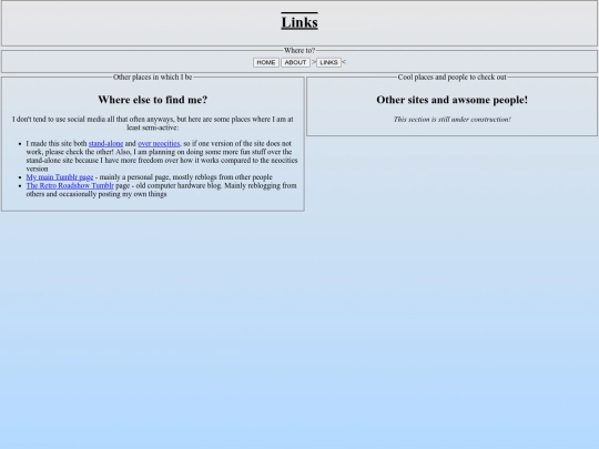 links screenshot