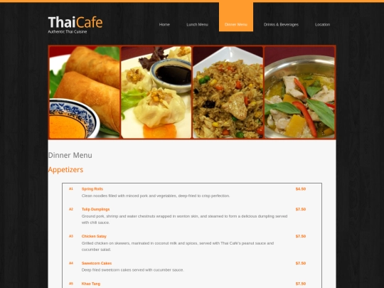 dinnermenu screenshot