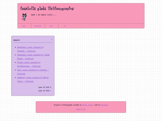 listfauxgraphy/facsimile screenshot