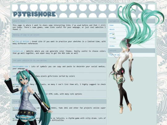 links screenshot