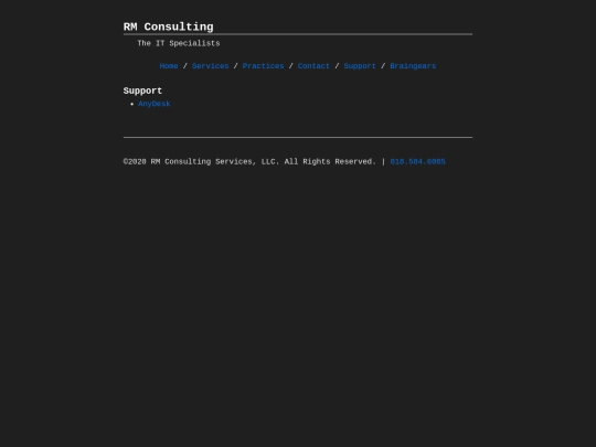 support screenshot