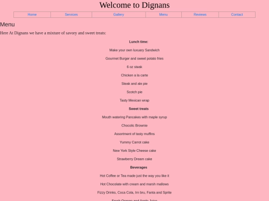 menu screenshot