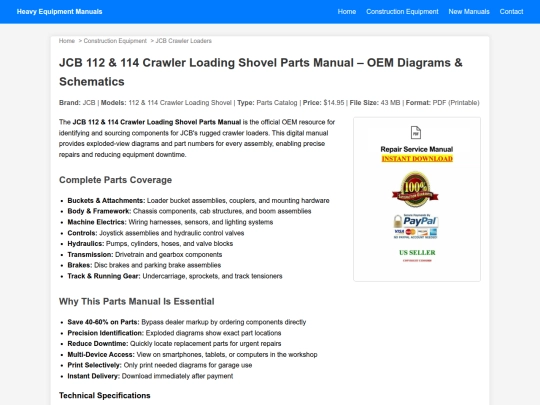 jcb-112-114-crawler-loading-shovel-parts-manual screenshot