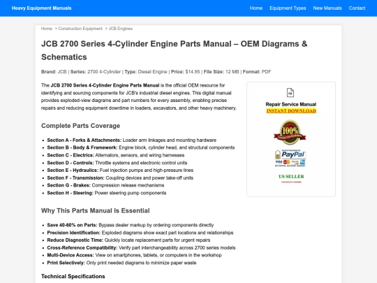 jcb-2700-series-4-cylinder-engine-parts-manual screenshot