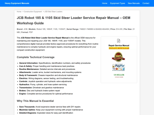 jcb-robot-185-1105-skid-steer-loader-service-repair-manual screenshot