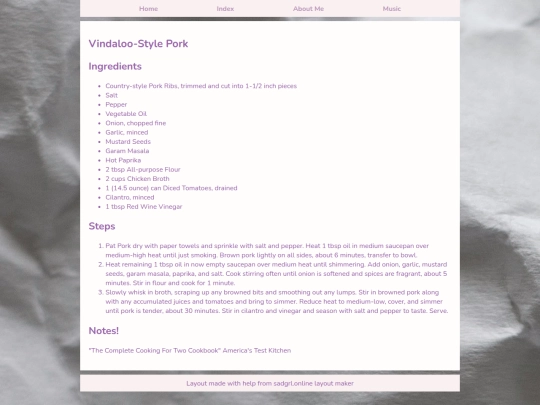 Don't Look/vindaloo-stylepork screenshot