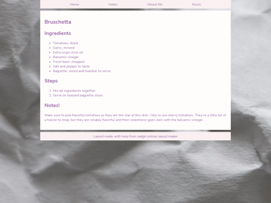 Recipes/bruschetta screenshot