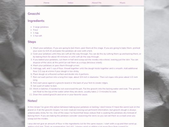 Recipes/gnocchi screenshot