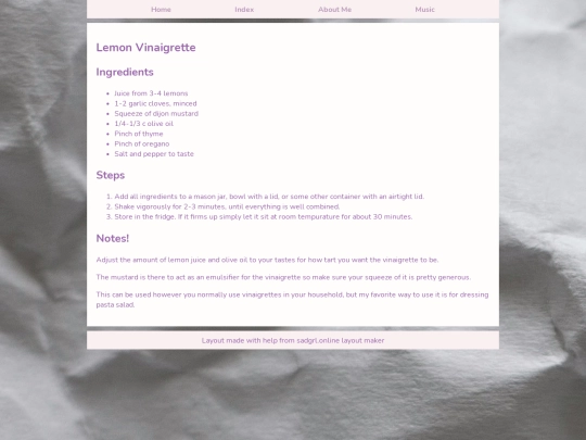 Recipes/lemonvinaigrette screenshot