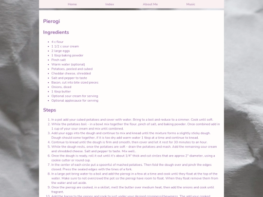 Recipes/pierogi screenshot