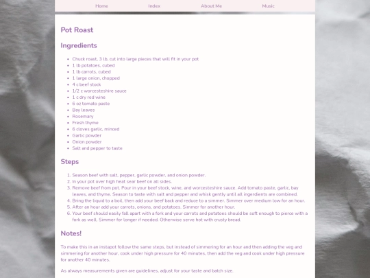 Recipes/potroast screenshot