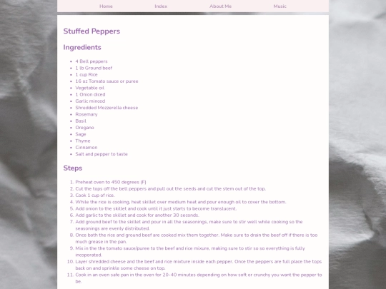 Recipes/stuffedpeppers screenshot