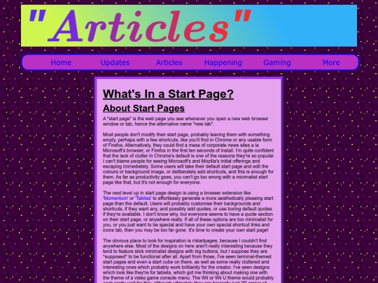articles/whatsInAStartPage screenshot