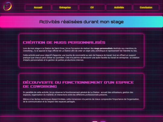 site rapport stage/activites screenshot