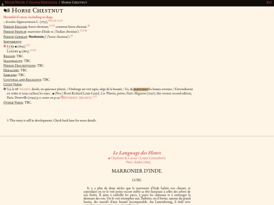 glossahortensia/aesculus_hippocastanum screenshot