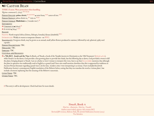 glossahortensia/ricinus_communis screenshot