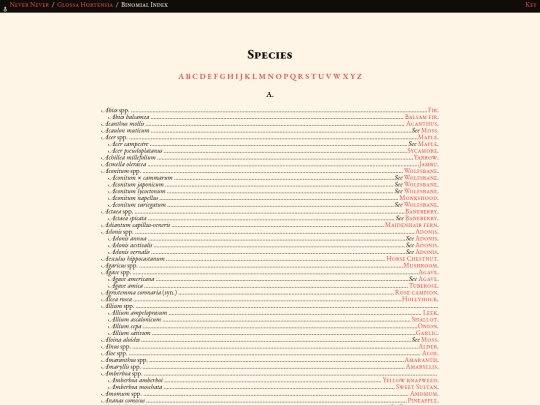 glossahortensia/species_index screenshot