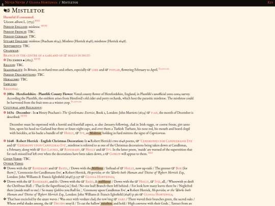 glossahortensia/viscum_album screenshot