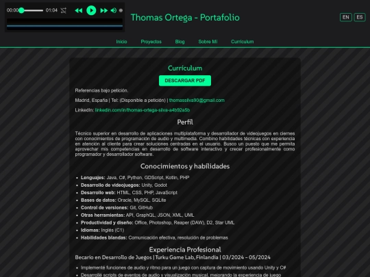 es/resume screenshot