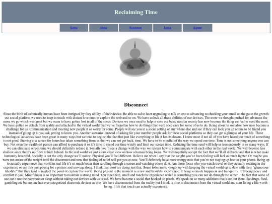 Final website  screenshot