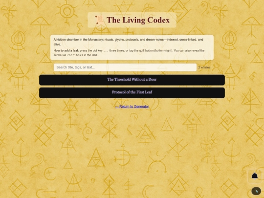 living-codex screenshot