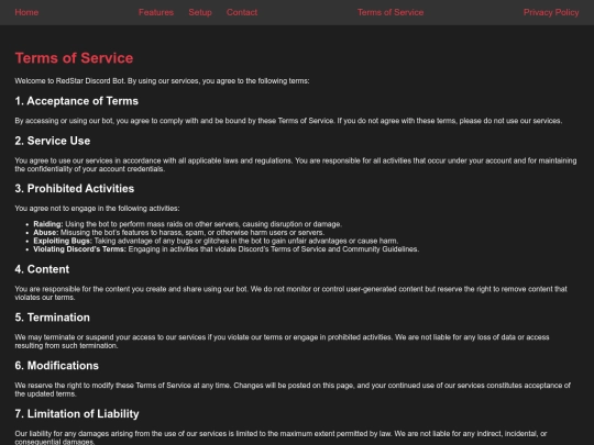 terms screenshot