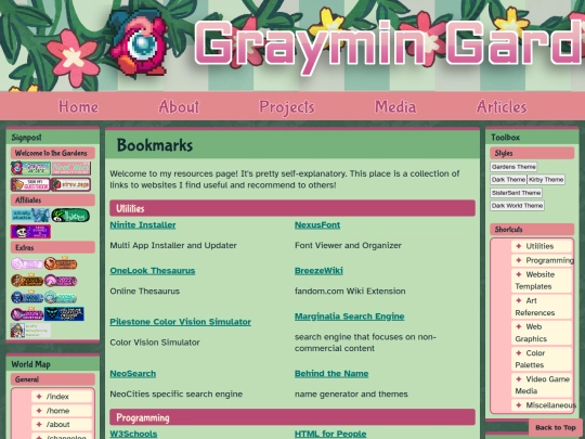 articles/bookmarks screenshot