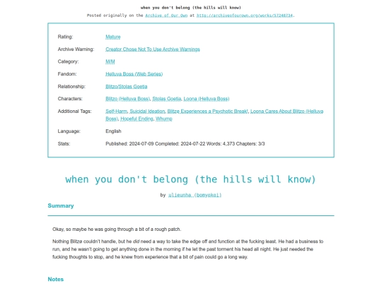 ao3/when_you_dont_belong_the screenshot