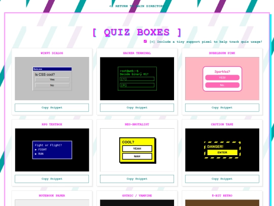 quizzes screenshot
