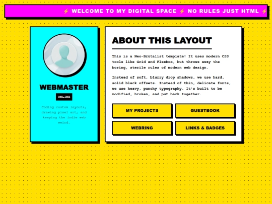 templates/maximalist screenshot