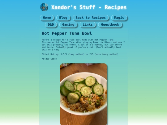 recipes/cooking/hot_pepper_tuna_bowl screenshot