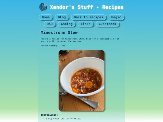 recipes/cooking/minestrone screenshot