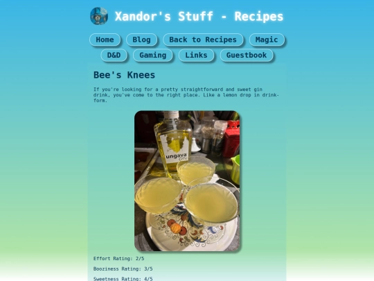recipes/drinks/bees_knees screenshot