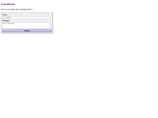 guestbook screenshot