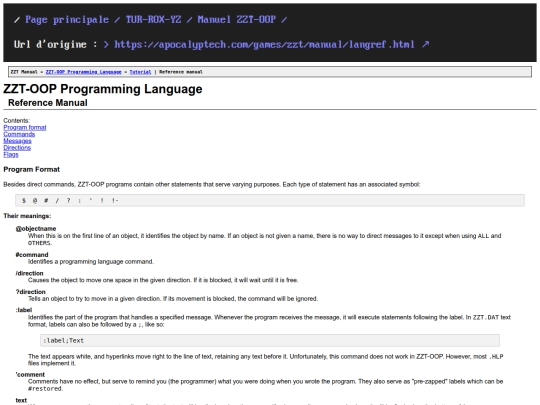 TUR-ROX-YZ/zzt_manual/langref screenshot