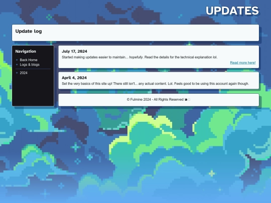 blog/updates screenshot