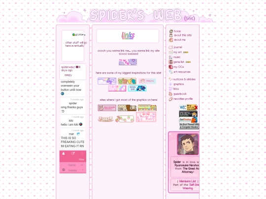 links screenshot