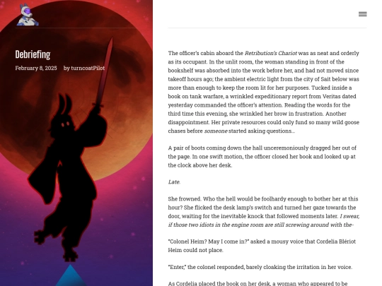 blog/debriefing screenshot