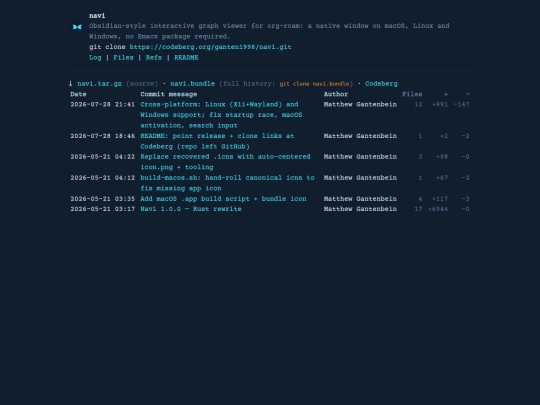 git/navi/log screenshot