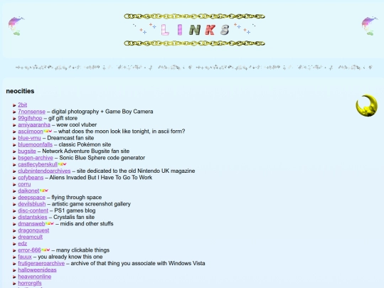 links screenshot