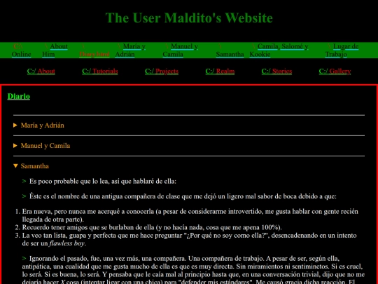 Online/About/Him/Diary screenshot