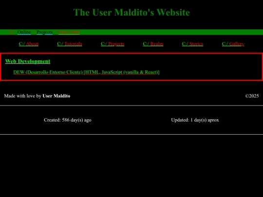 Online/Projects/Homework screenshot