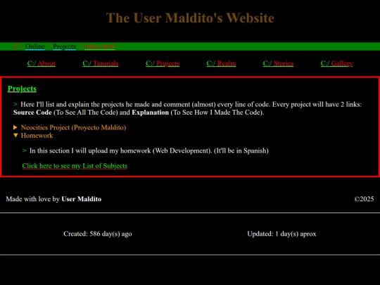 Online/Projects screenshot