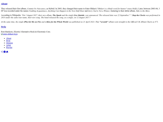 Online/Realm/Tribute-Pages/Artists/Enter_Shikari screenshot