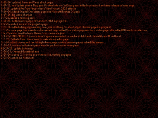 sections/updates screenshot