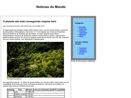 Formulário HTML/Layout screenshot