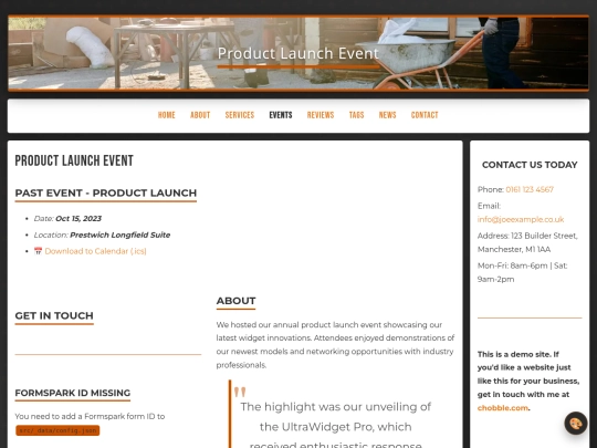 events/product-launch screenshot