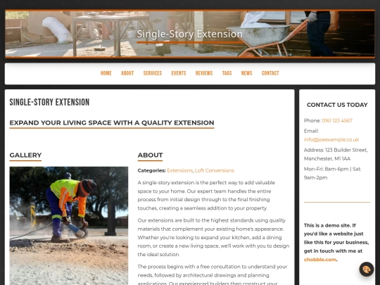 products/single-storey-extension screenshot