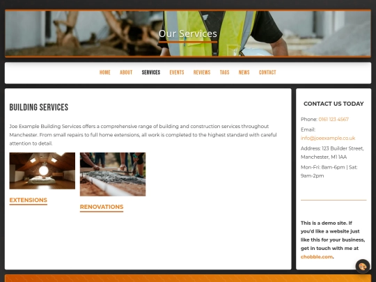 services screenshot